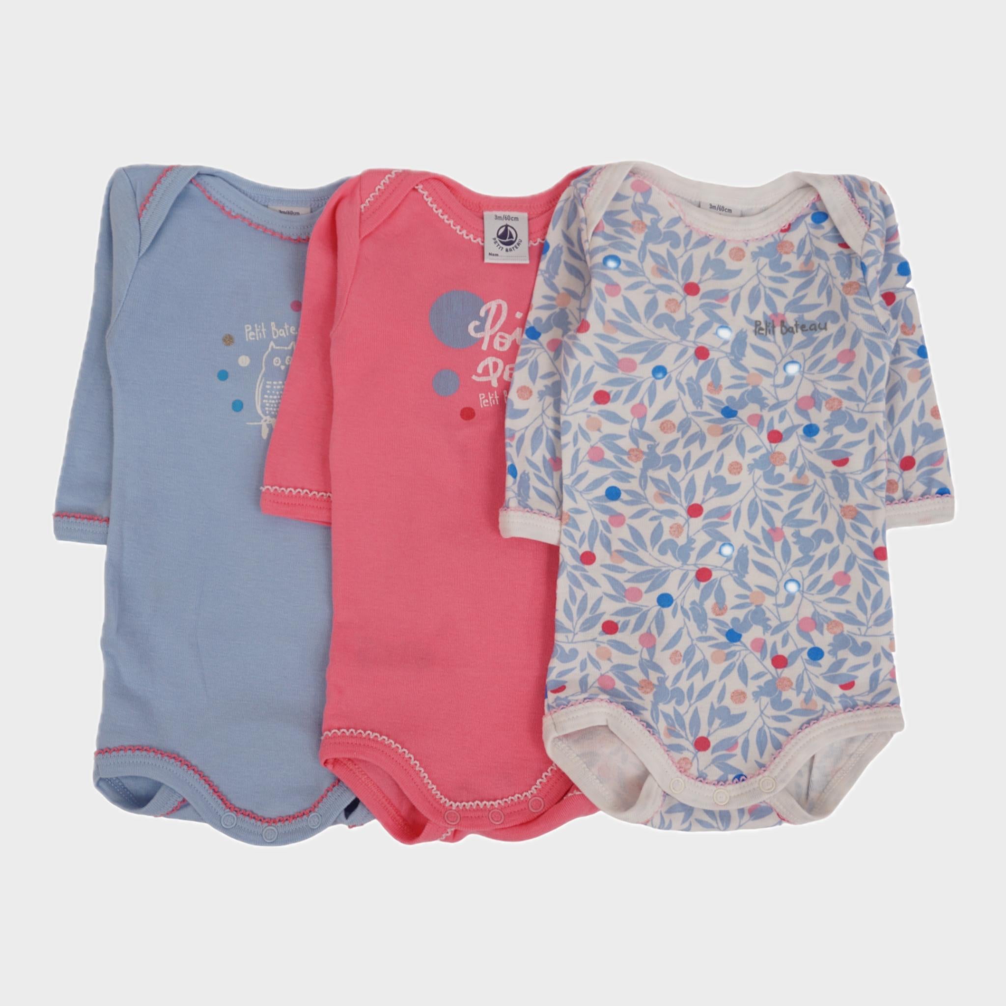 Lot de 3 Bodies Multicolore - 3 mois