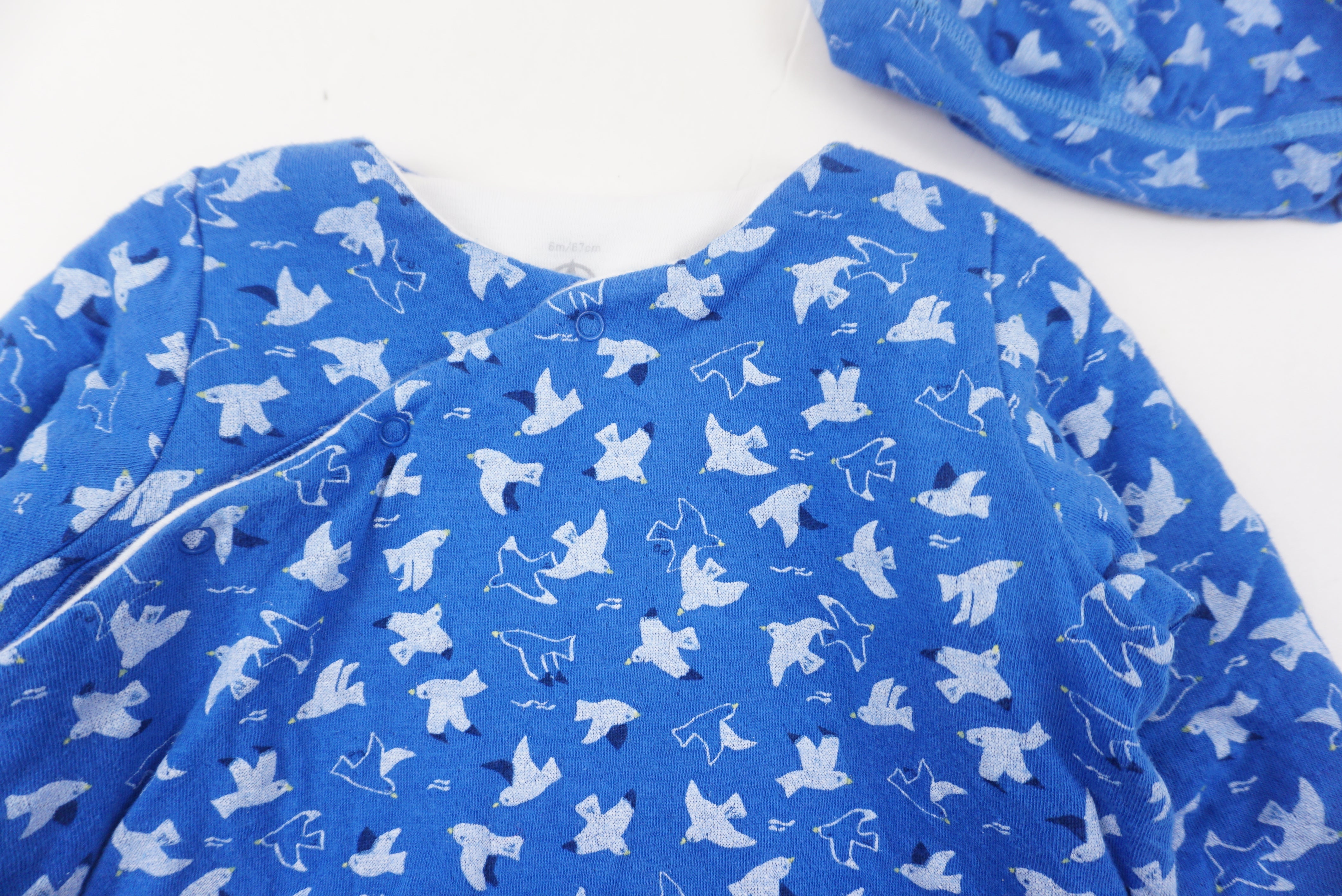 Combinaison et bonnet Bleu - 6 mois