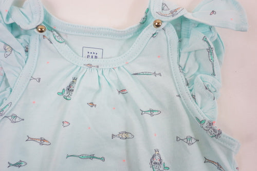 Barboteuse Vert - 3/6 mois