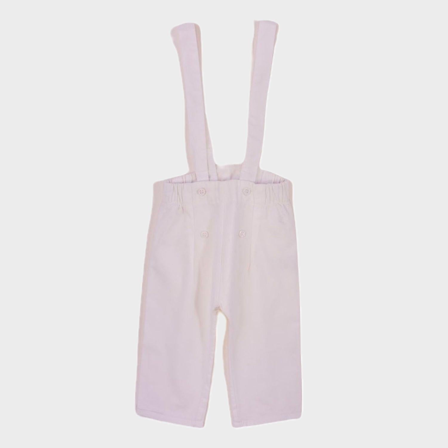 Pantalon à bretelles Blanc - 3 mois