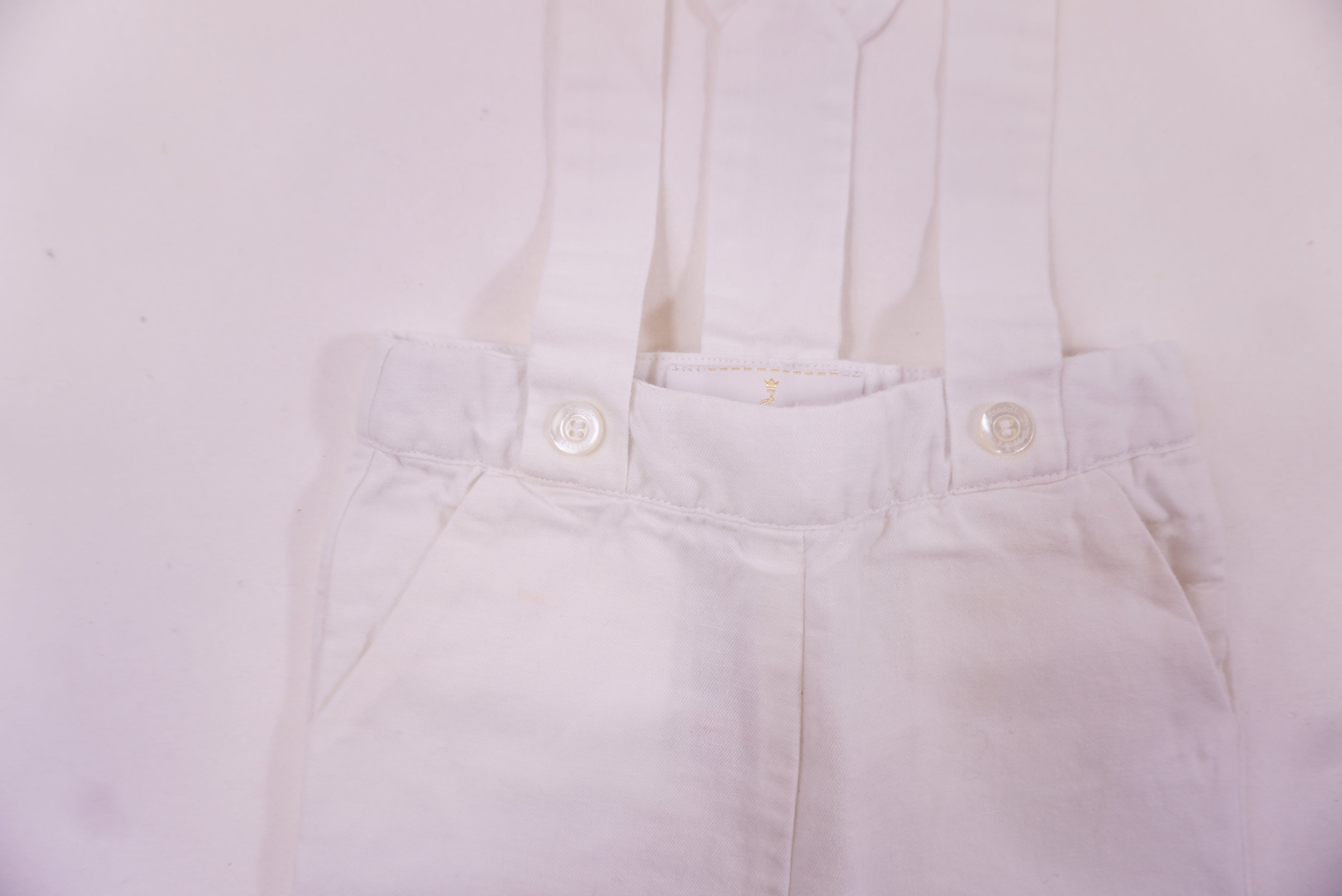 Short à bretelles Blanc - 12 mois