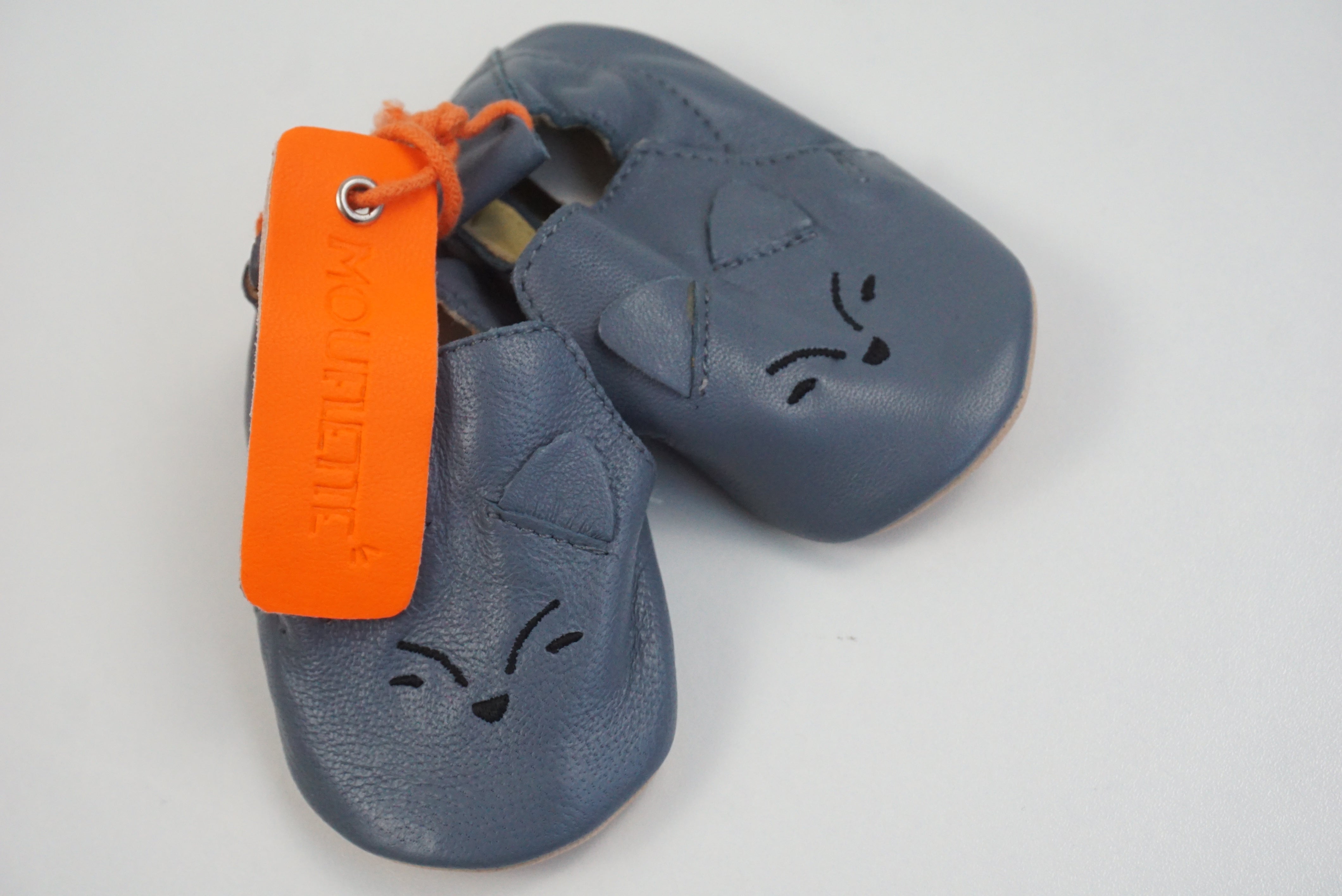 Chaussons Bleu gris - 0/6 mois