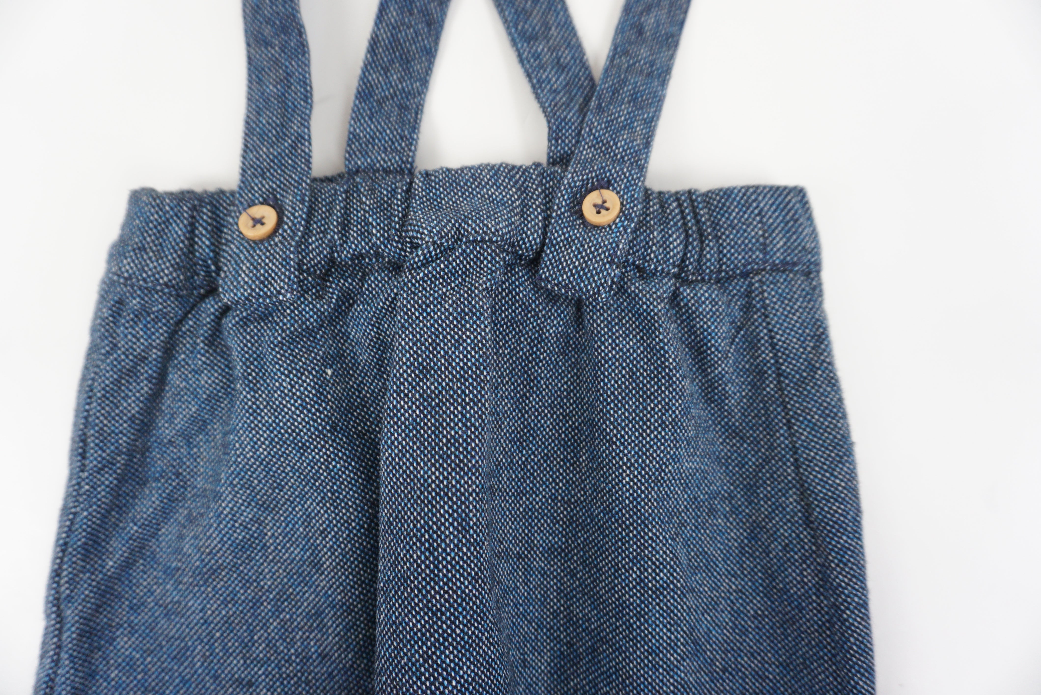 Pantalon à bretelles Bleu - 3 mois